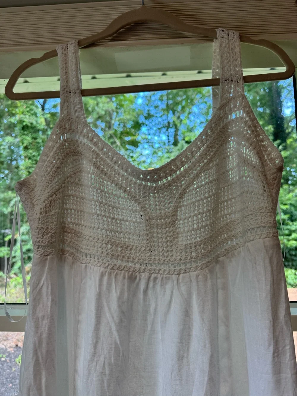 J. Crew White Crochet-Bodice Maxi Coverup